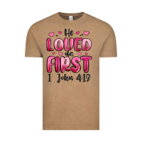 Vintage Coffee he loved us first 1 john 4 19 Vintage Tee - MaliasSmallBusiness