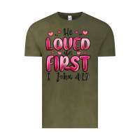Vintage Olive he loved us first 1 john 4 19 Vintage Tee - MaliasSmallBusiness