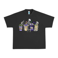 Pigment Black skeleton coffee cups Urban Heavy Tee - NancyCooperArtShop