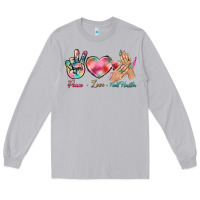Moon Dust Peace Love Nail Hustler Long Sleeve Tee - BundleAndBundleShop