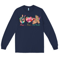 Navy Peace Love Nail Hustler Long Sleeve Tee - BundleAndBundleShop