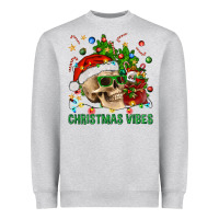 Heather Grey Christmas Vibes Heavyweight Sweatshirt - BundleAndBundleShop