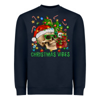 Navy Christmas Vibes Heavyweight Sweatshirt - BundleAndBundleShop