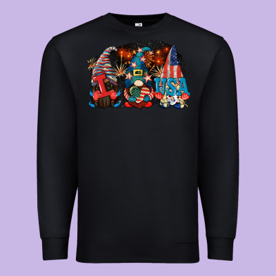 I Love Usa Gnomes 4th Of July Premium Sweatshirt Designed By Cowgirlartshop