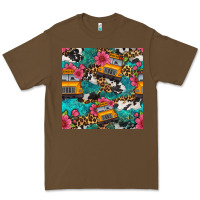 Cacao western school bus seamless pattern Premium Tee - BundleAndBundleShop