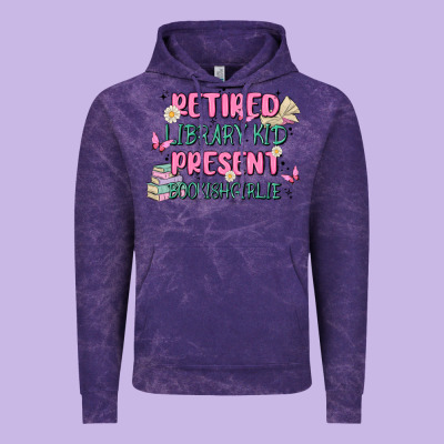 Retired Library Kid Present Bookish Girlie Vintage Hoodie Designed By Maliassmallbusiness