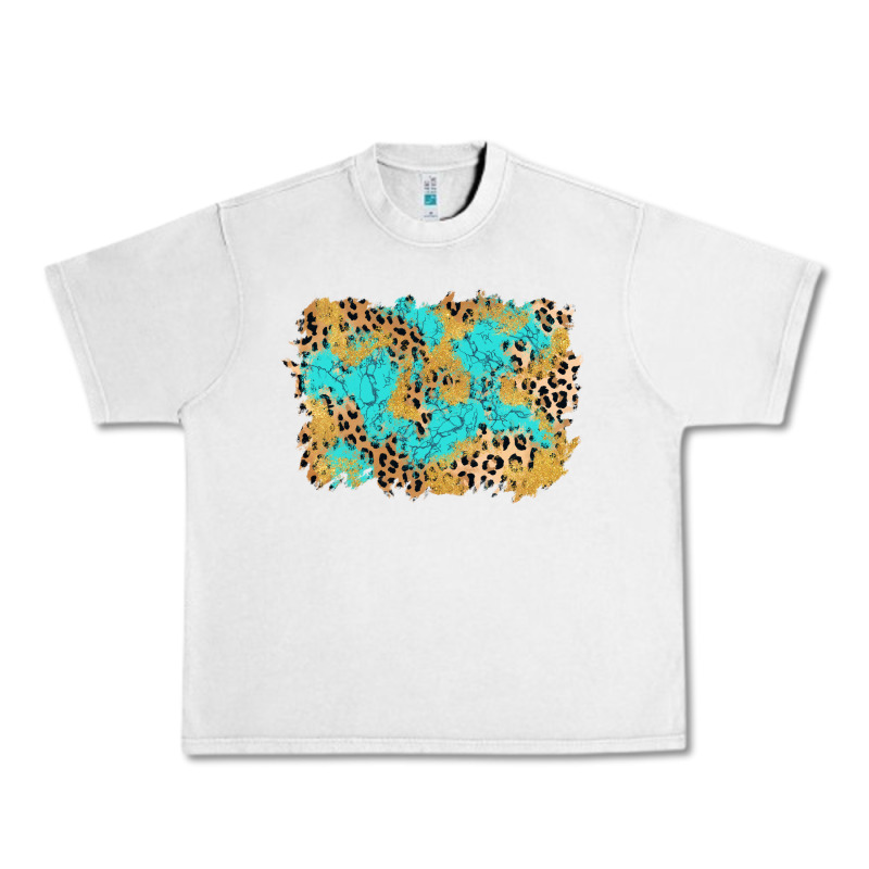 Glitter Leopard Turquoise Background Urban Heavy Tee by AdoDesignShop | Teevron