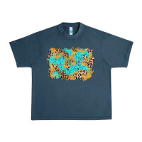 Midnight Navy glitter leopard turquoise background Urban Heavy Tee - AdoDesignShop