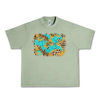 Oil Green glitter leopard turquoise background Urban Heavy Tee - AdoDesignShop