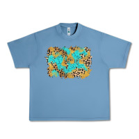 Pebble Blue glitter leopard turquoise background Urban Heavy Tee - AdoDesignShop