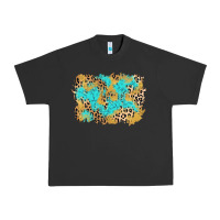 Pigment Black glitter leopard turquoise background Urban Heavy Tee - AdoDesignShop