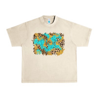 Sandshell glitter leopard turquoise background Urban Heavy Tee - AdoDesignShop