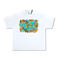 White glitter leopard turquoise background Urban Heavy Tee - AdoDesignShop