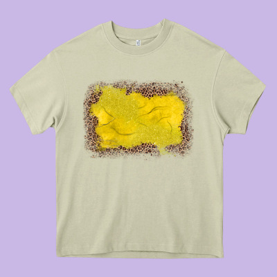 Gemstone Yellow Leopard Background Heavy Core Tee Designed By Jahusdesignshop