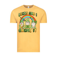 Vintage Mustard lucky and i gnome it Vintage Tee - MaliasSmallBusiness