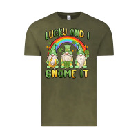 Vintage Olive lucky and i gnome it Vintage Tee - MaliasSmallBusiness