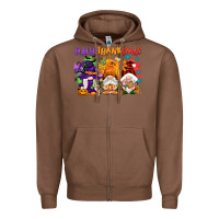 Chestnut Hallothanksmas gnomes Zipper Hoodie - NancyCooperArtShop