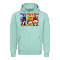 Seafoam Hallothanksmas gnomes Zipper Hoodie - NancyCooperArtShop