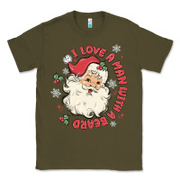 Army Green i love a man with a beard Classic Tee - MaliasSmallBusiness