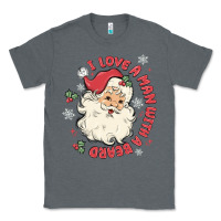 Charcoal Heather i love a man with a beard Classic Tee - MaliasSmallBusiness