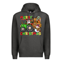 Charcoal Heather merry christmas crew tractor Premium Hoodie - CowGirlArtShop