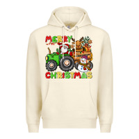 Sandshell merry christmas crew tractor Premium Hoodie - CowGirlArtShop