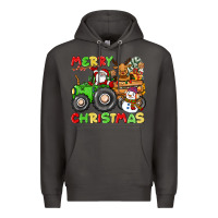 Smoke merry christmas crew tractor Premium Hoodie - CowGirlArtShop