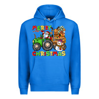 True Royal merry christmas crew tractor Premium Hoodie - CowGirlArtShop