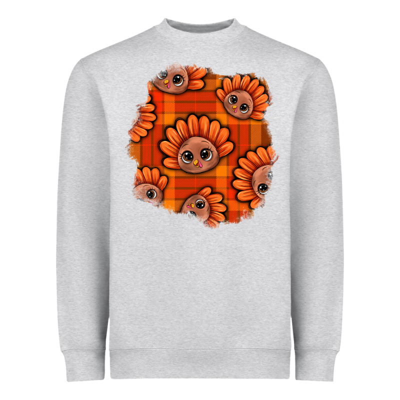 Thanksgiving Turkey With Tartan Patch Heavyweight Sweatshirt by BundleAndBundleShop | Teevron