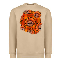 Mushroom Thanksgiving Turkey With Tartan Patch Heavyweight Sweatshirt - BundleAndBundleShop