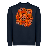 Navy Thanksgiving Turkey With Tartan Patch Heavyweight Sweatshirt - BundleAndBundleShop