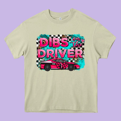 Dibs On The Driver Background Heavy Core Tee Designed By Adodesignshop
