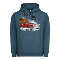 Pigment Midnight Navy it's the most wonderful time of the year Urban Hoodie - FaDigitalArtStudio
