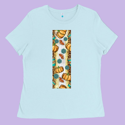 Pumpkin Fall Ladies Tee Designed By Bundleandbundleshop