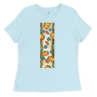 Baby Blue pumpkin fall Ladies Tee - BundleAndBundleShop