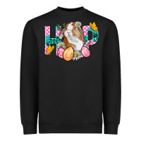 Black Hop Bunny Easter Heavyweight Sweatshirt - BundleAndBundleShop