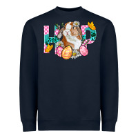 Navy Hop Bunny Easter Heavyweight Sweatshirt - BundleAndBundleShop
