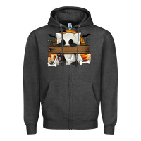 Charcoal Heather Personalized Halloween Ghost Cat Zipper Hoodie - texasbilliewilder