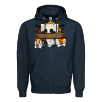 Navy Personalized Halloween Ghost Cat Zipper Hoodie - texasbilliewilder