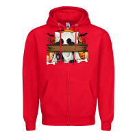 Red Personalized Halloween Ghost Cat Zipper Hoodie - texasbilliewilder