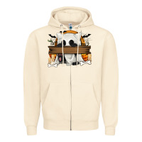 Sandshell Personalized Halloween Ghost Cat Zipper Hoodie - texasbilliewilder