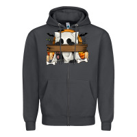 Smoke Personalized Halloween Ghost Cat Zipper Hoodie - texasbilliewilder