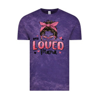 Cloud Purple one loved mama messy bun Vintage Tee - MaliasSmallBusiness