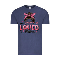 Vintage Denim one loved mama messy bun Vintage Tee - MaliasSmallBusiness