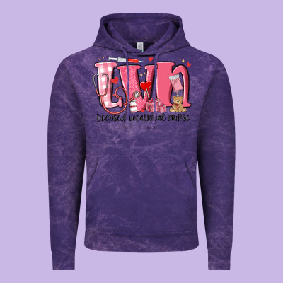 Lvn Licensed Vocational Nurse Valentine's Day Vintage Hoodie Designed By Maliassmallbusiness