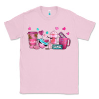 Bubblegum Pink lash hustler with eyelashes coffee cups Classic Tee - NancyCooperArtShop