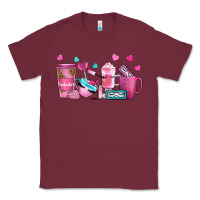 Burgundy lash hustler with eyelashes coffee cups Classic Tee - NancyCooperArtShop