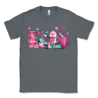 Charcoal Heather lash hustler with eyelashes coffee cups Classic Tee - NancyCooperArtShop