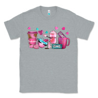 Heather Grey lash hustler with eyelashes coffee cups Classic Tee - NancyCooperArtShop