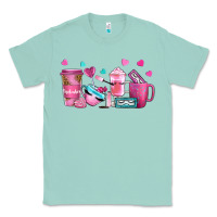Seafoam lash hustler with eyelashes coffee cups Classic Tee - NancyCooperArtShop